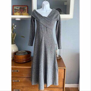 Madeinam One-Shoulder Knit Midi Dress Sz XS S Black White